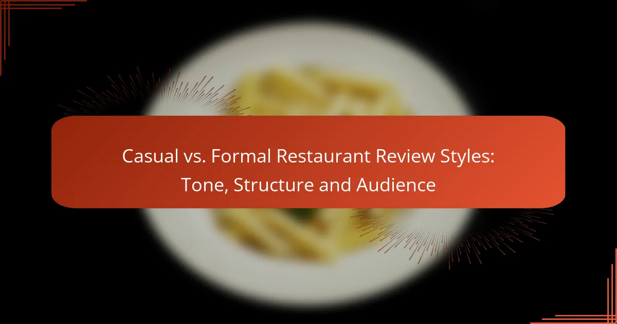 Casual vs. Formal Restaurant Review Styles: Tone, Structure and Audience