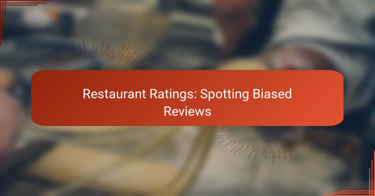 Restaurant Ratings: Spotting Biased Reviews