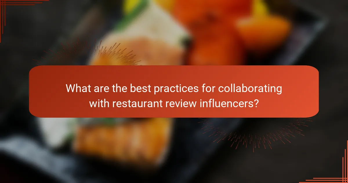 What are the best practices for collaborating with restaurant review influencers?