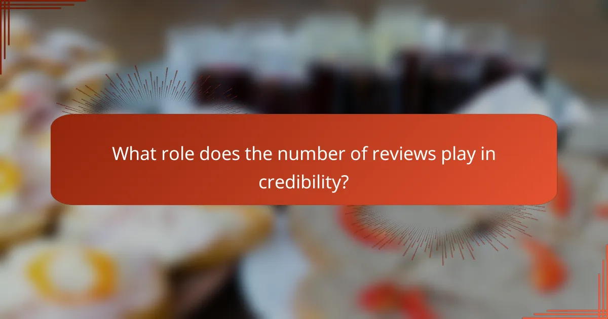 What role does the number of reviews play in credibility?